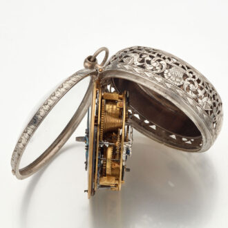 Rare and early English silver filigree clock watch Circa 1650
