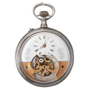 Swiss silver poor man’s tourbillon pocket watch Circa 1900