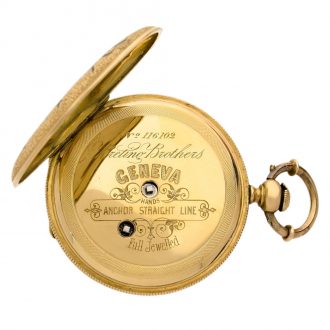 Small Swiss 18 carat gold hunting cased pocket watch Circa 1870