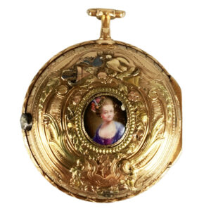 Swiss multicoloured gold watch with enamel portrait Circa 1775