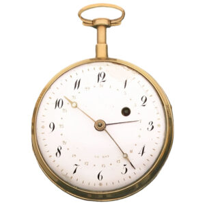 French 18K gold quarter repeating calendar watch Circa 1820