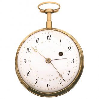 French 18K gold quarter repeating calendar watch Circa 1820