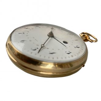 French 18K gold quarter repeating calendar watch Circa 1820