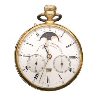 Gold astronomical perpetual calendar watch from the 19th century