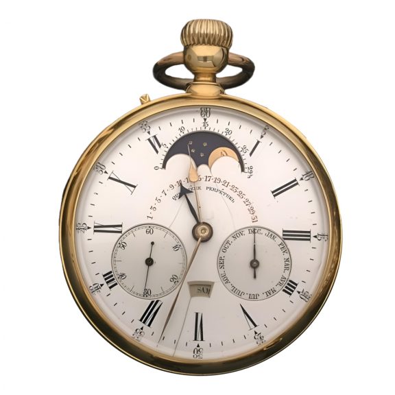 Gold astronomical perpetual calendar watch from the 19th century Gold astronomical perpetual calendar watch from the 19th century