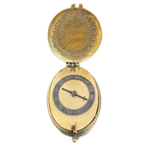 French oval brass Renaissance verge watch from the 17th century