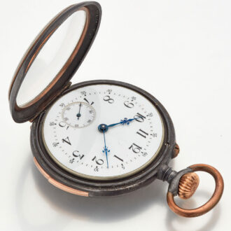 Swiss gunmetal quarter repeating lever watch Circa 1890 Swiss gunmetal quarter repeating lever watch Circa 1890