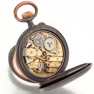 Swiss gunmetal quarter repeating lever watch Circa 1890 Swiss gunmetal quarter repeating lever watch Circa 1890