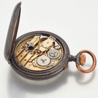 Swiss gunmetal quarter repeating lever watch Circa 1890 Swiss gunmetal quarter repeating lever watch Circa 1890