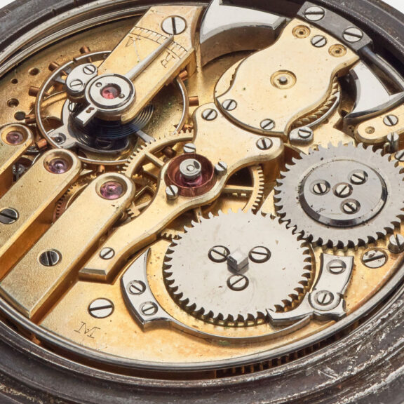 Swiss gunmetal quarter repeating lever watch Circa 1890 Swiss gunmetal quarter repeating lever watch Circa 1890