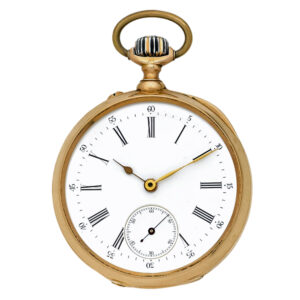 French 18K yellow gold open faced lever pocket watch Circa 1882