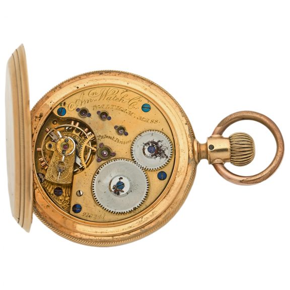 American 18K gold hunting cased pocket watch Circa 1880 American 18K gold hunting cased pocket watch Circa 1880