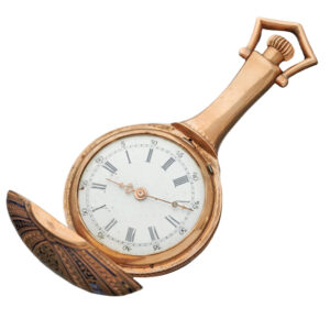 Swiss gold pendant watch in the shape of a mandolin Circa 1905