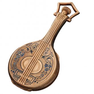 Swiss gold pendant watch in the shape of a mandolin Circa 1905