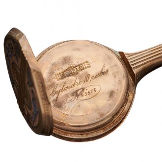 Swiss gold pendant watch in the shape of a mandolin Circa 1905