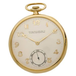 Swiss 18 carat gold open faced keyless lever watch Circa 1925