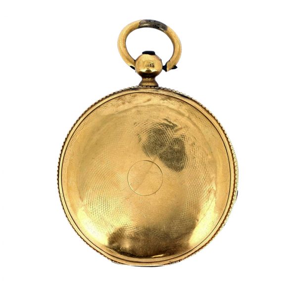 Swiss 18K gold hunting cased pocket chronometer Circa 1900 Swiss 18K gold hunting cased pocket chronometer Circa 1900