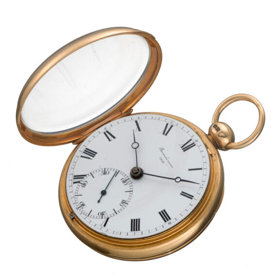 A very heavy English verge watch in a 18k gold case Circa 1820 A very heavy English verge watch in a 18k gold case Circa 1820