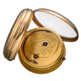 A very heavy English verge watch in a 18k gold case Circa 1820