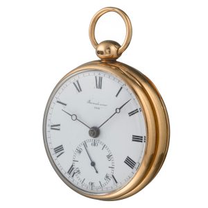 A very heavy English verge watch in a 18k gold case Circa 1820