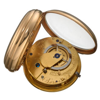 A very heavy English verge watch in a 18k gold case Circa 1820