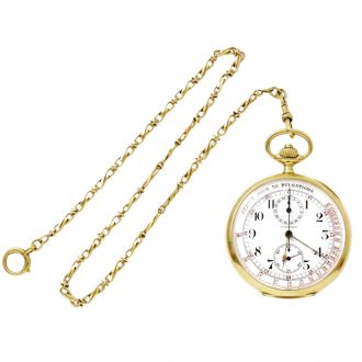 Swiss yellow gold keyless watch with tachometer Circa 1920