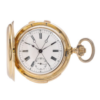 Swiss gold minute repeating split seconds watch Circa 1900