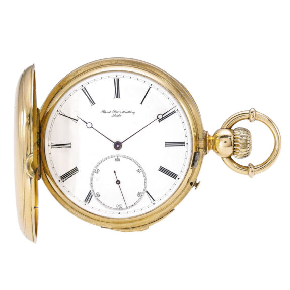Swiss gold hunting cased quarter repeating watch Circa 1890 Swiss gold hunting cased quarter repeating watch Circa 1890