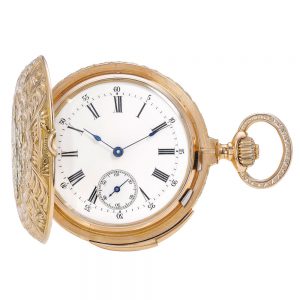 Swiss pink gold minute repeating lever watch Circa 1890