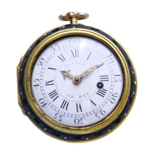 Rare French 18K gold verge watch with chased decoration Circa 1775