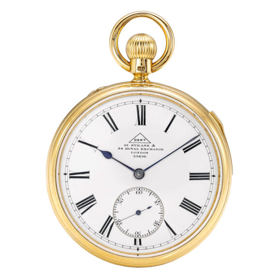 English gold open faced minute repeating lever Circa 1882