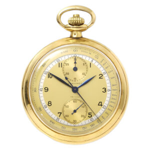 Swiss gold lever chronograph with tachometer Circa 1940