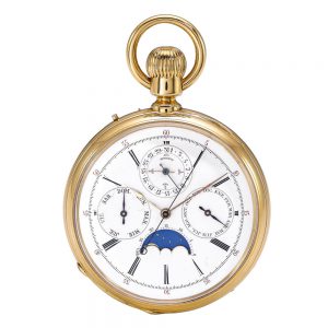 Swiss perpetual calendar watch with moon phases Circa 1870