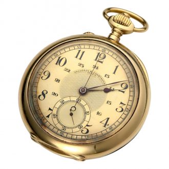 Swiss 18K gold open faced chronograph lever watch Circa 1914