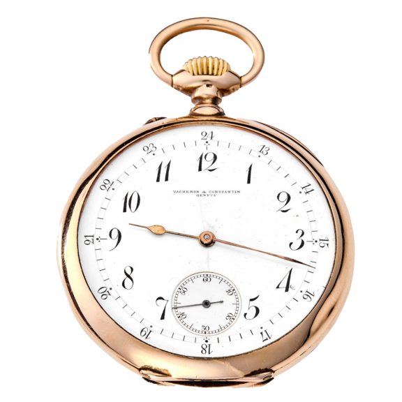 Swiss 14K rose gold open faced lever pocket watch Circa 1895