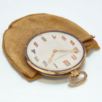 Swiss open faced lever with enamel decoration Circa 1910