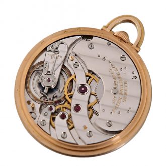 Swiss 18K gold open faced keyless lever dress watch Circa 1930