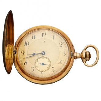 Swiss 18 carat gold Art Nouveau hunting cased watch Circa 1900