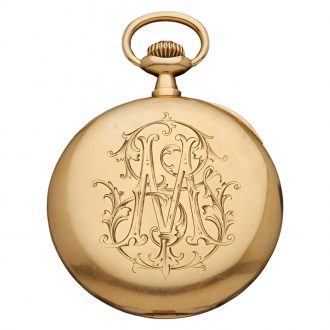 Swiss 18 carat gold Art Nouveau hunting cased watch Circa 1900