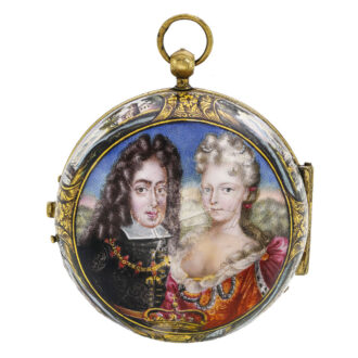 English gilt verge with a portrait of King George II Circa 1725