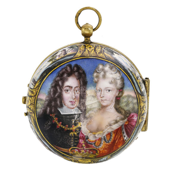 English gilt verge with a portrait of King George II Circa 1725