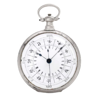 Swiss silver watch made for the Chinese market Circa 1860