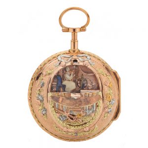 Early extremely rare French gold automaton watch Circa 1780