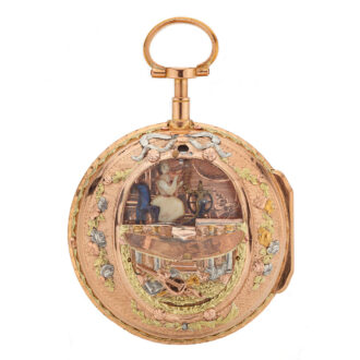 Early extremely rare French gold automaton watch Circa 1780