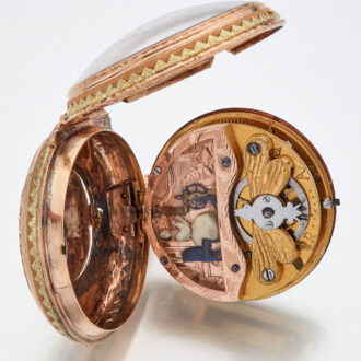 Early extremely rare French gold automaton watch Circa 1780