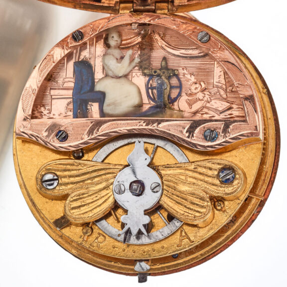 Early extremely rare French gold automaton watch Circa 1780 Early extremely rare French gold automaton watch Circa 1780
