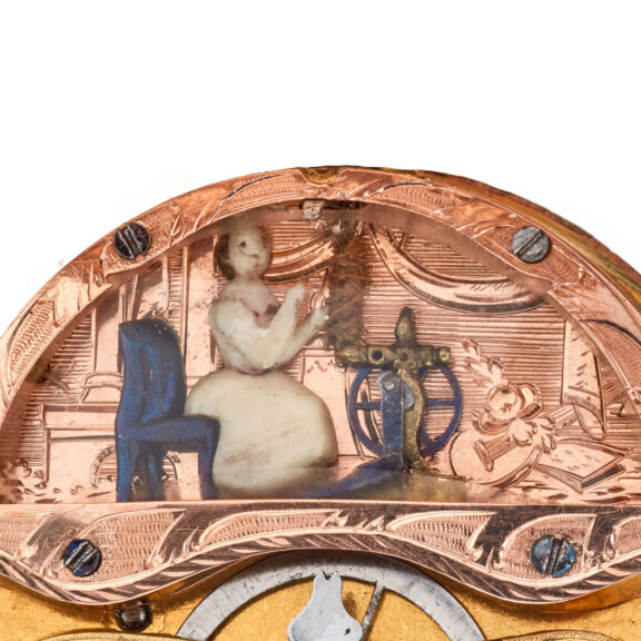 Early extremely rare French gold automaton watch Circa 1780 Early extremely rare French gold automaton watch Circa 1780