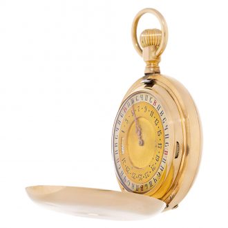 Swiss double dial calendar watch with moon phase Circa 1900