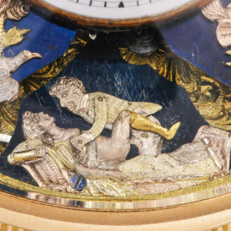 Swiss gold skeletonized repeating erotic automaton Circa 1850