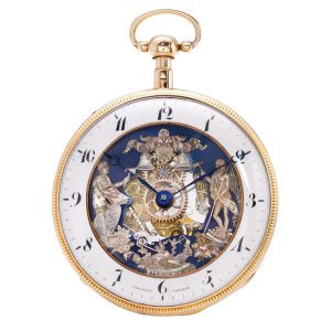 Swiss gold skeletonized watch with Jacquemarts Circa 1820